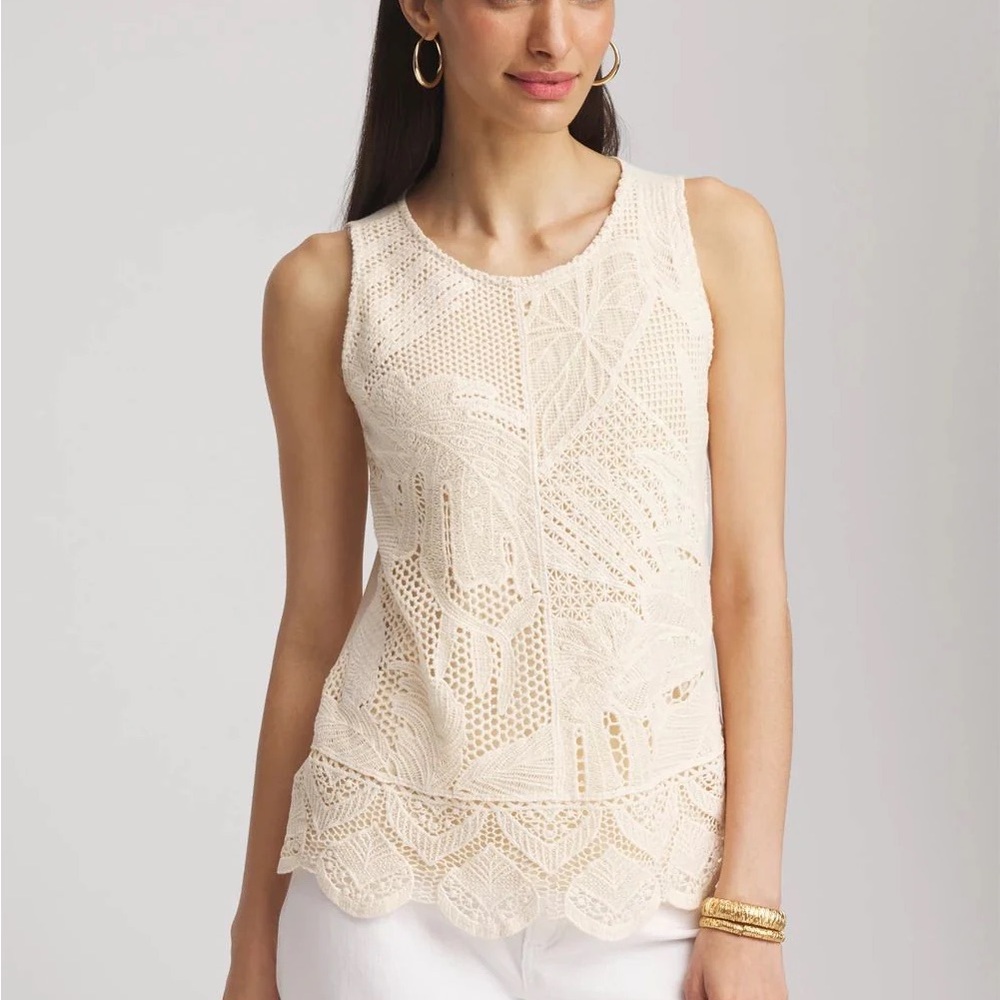 CHICO’S $70 Island Crochet Lace Tank